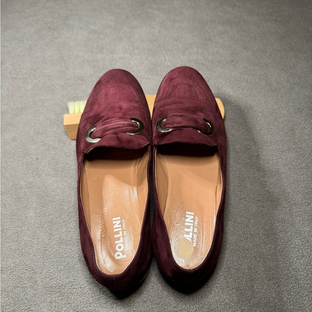 Pollini Purple Burgundy Loafers, Made in Italy - Picture 4 of 13